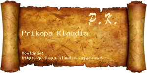 Prikopa Klaudia névjegykártya