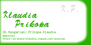 klaudia prikopa business card